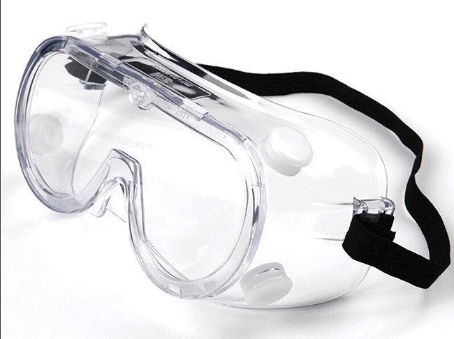 Safety glasses when using chemicals